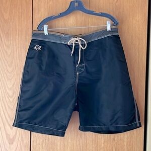 Vintage Red Sand USA MADE 90s Y2K 34 Board Shorts Surf Swim black 8” inseam EUC